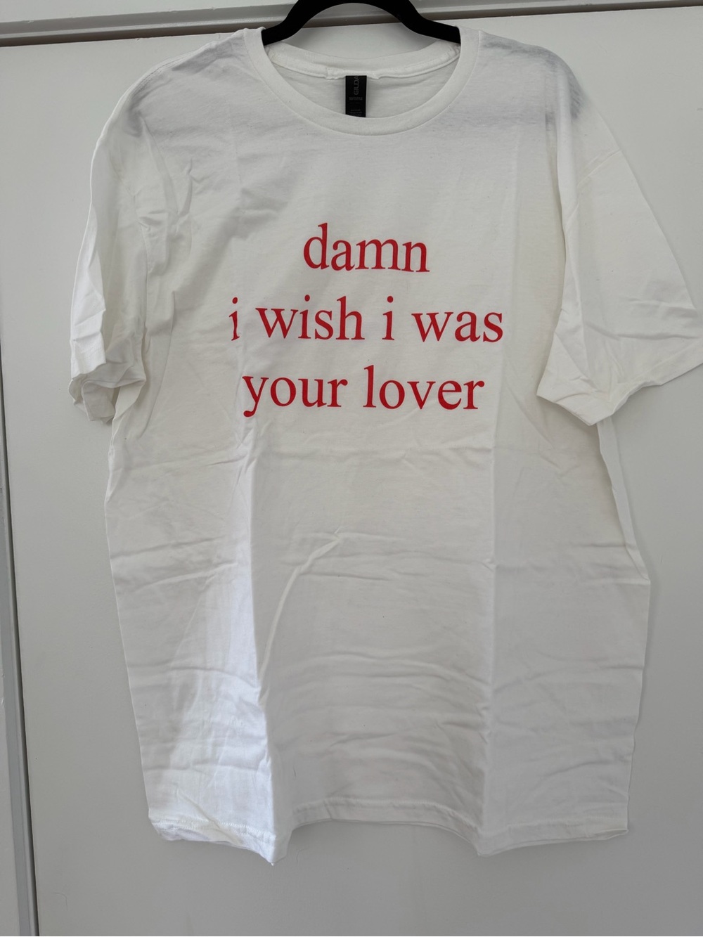 Gildan White Short-Sleeve “damn I wish I was your lover” Tee Unisex XL